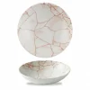 Assiette coupe creuse rond orange porcelaine vitrifiée Ø 18,2 cm Kintsugi Corail - CHURCHILL