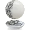 Assiette coupe creuse rond Quartz Black porcelaine vitrifiée Ø 24,8 cm Kintsugi - CHURCHILL Clearance