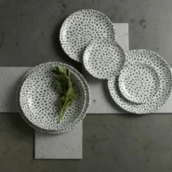 Assiette coupe creuse rond terracotta porcelaine vitrifiée Ø 24,8 cm Terrazzo - DUDSON Online