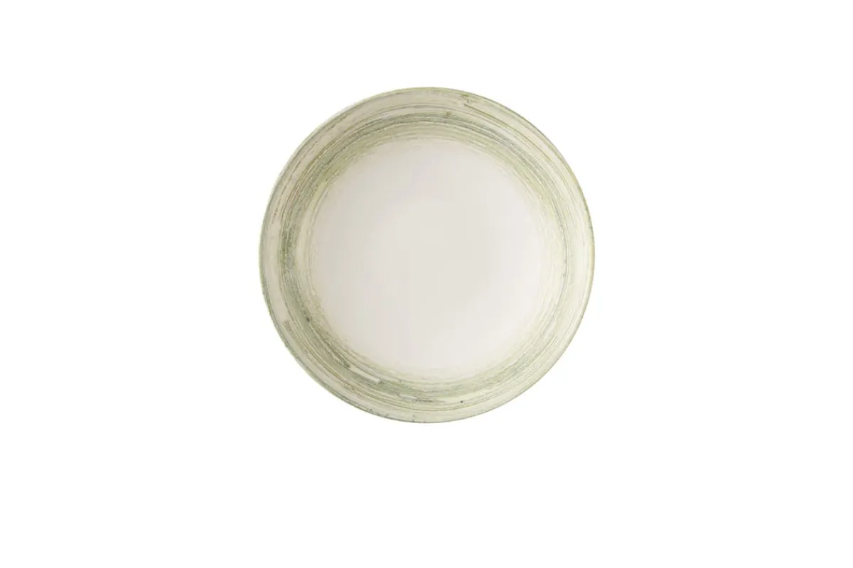 CHURCHILL Assiette coupe creuse rond vert porcelaine vitrifiée Ø 24,8 cm Elements Fern Clearance