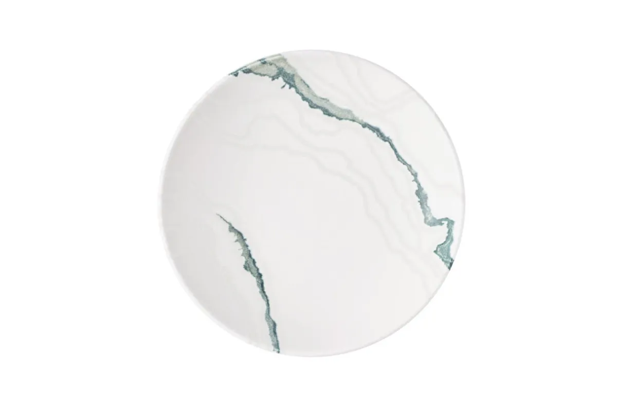 CHURCHILL Assiette coupe creuse rond vert porcelaine vitrifiée Ø 24,8 cm Inked Tide Accents Sale