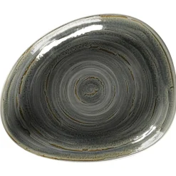 Assiette coupe creuse triangulaire Peridot porcelaine vitrifiée 27,8x22,7 cm stone Spot - RAK Discount