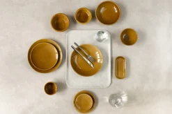 Assiette coupe plate caramel grès renforcé Ø 25 cm Twist - ESSENTIALS COLLECTION Outlet