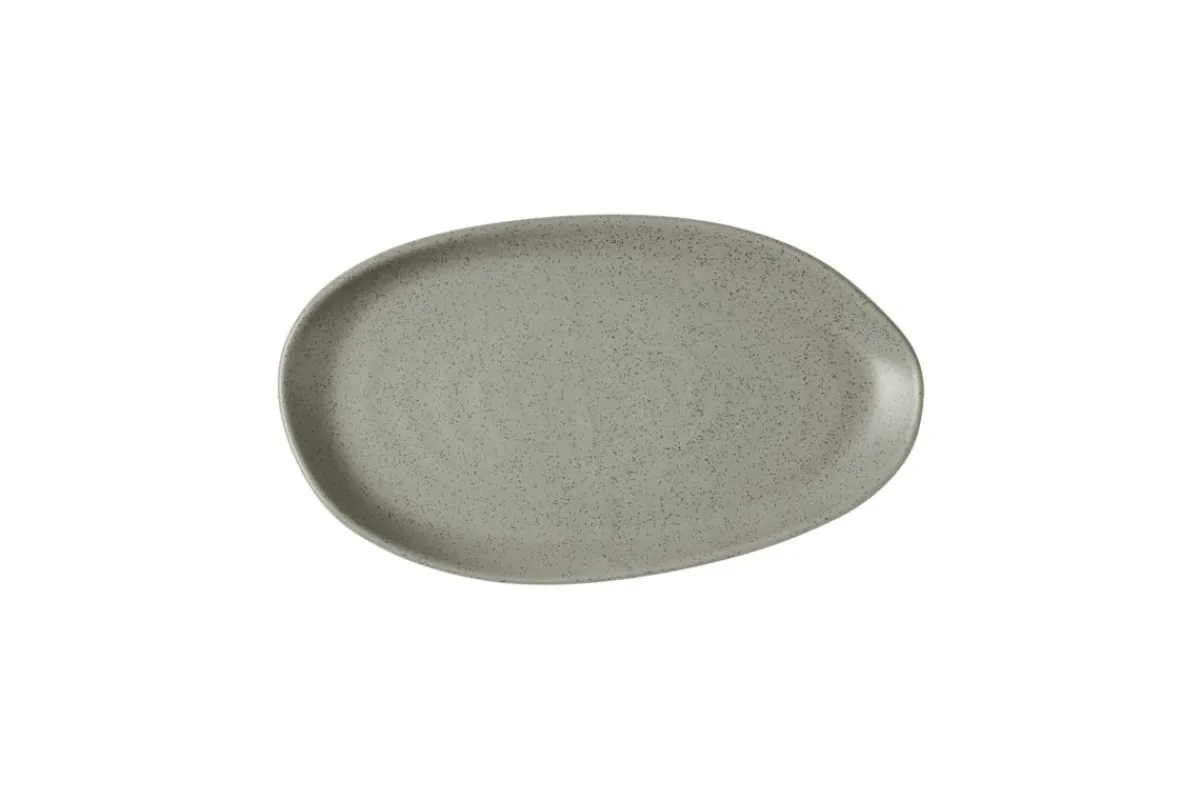 Assiette coupe plate organique peppercorn porcelaine vitrifiée 26x15 cm Stonecast Natural - CHURCHILL Clearance