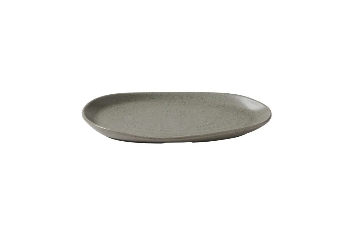 Assiette coupe plate organique peppercorn porcelaine vitrifiée 26x15 cm Stonecast Natural - CHURCHILL Clearance