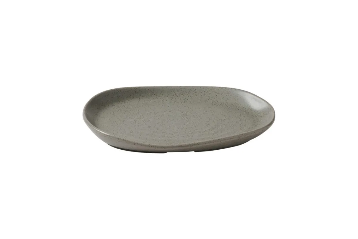 Assiette coupe plate organique peppercorn porcelaine vitrifiée 26x20 cm Stonecast Natural - CHURCHILL Hot