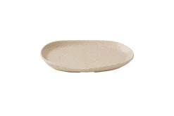 Assiette coupe plate organique beige porcelaine vitrifiée Ø 26 cm 26x20 cm Stonecast Natural - CHURCHILL Outlet