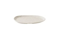 Assiette coupe plate organique barley white porcelaine vitrifiée 26x15 cm Stonecast Natural - CHURCHILL Outlet