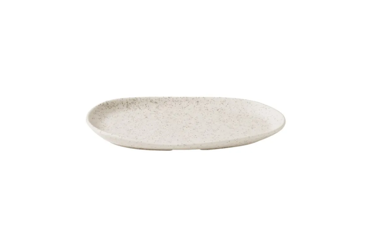 Assiette coupe plate organique barley white porcelaine vitrifiée 26x15 cm Stonecast Natural - CHURCHILL Outlet