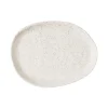 Assiette coupe plate organique barley white porcelaine vitrifiée 26x20 cm Stonecast Natural - CHURCHILL Best