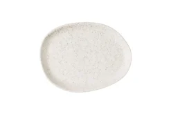 Assiette coupe plate organique barley white porcelaine vitrifiée 26x20 cm Stonecast Natural - CHURCHILL Best