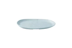 Assiette coupe plate organique duck egg porcelaine vitrifiée 26x15 cm Stonecast Natural - CHURCHILL Online