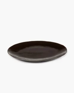 SERAX Assiette coupe plate ovale ébène grès émaillé Ø 27,5 cm La Mère Clearance