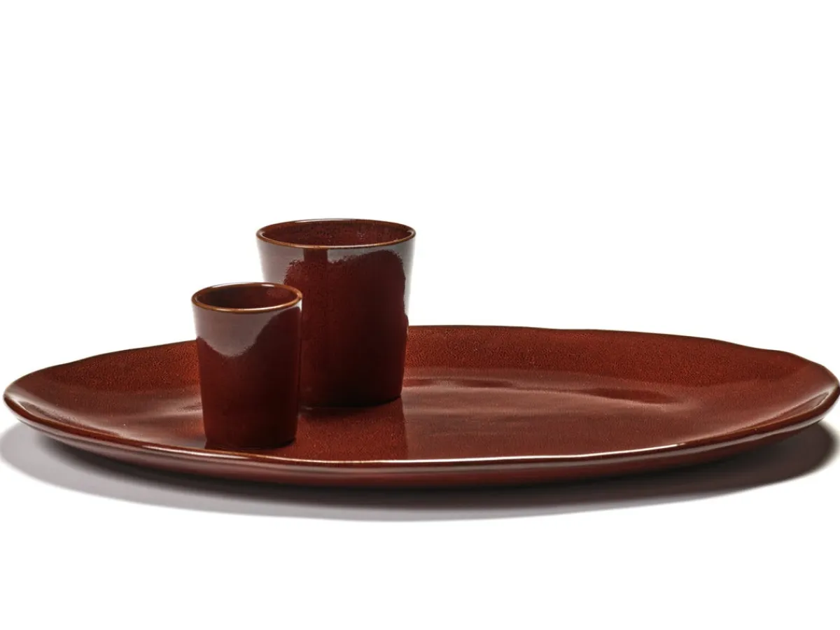 SERAX Assiette coupe plate ovale Venetian red grès émaillé Ø 27,5 cm La Mère Hot