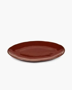 SERAX Assiette coupe plate ovale Venetian red grès émaillé Ø 27,5 cm La Mère Hot
