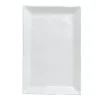 Assiette coupe plate rectangulaire blanc porcelaine vitrifiée 28,7x19 cm White - DUDSON Online