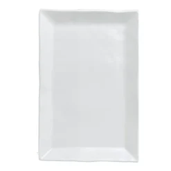 Assiette coupe plate rectangulaire blanc porcelaine vitrifiée 28,7x19 cm White - DUDSON Online