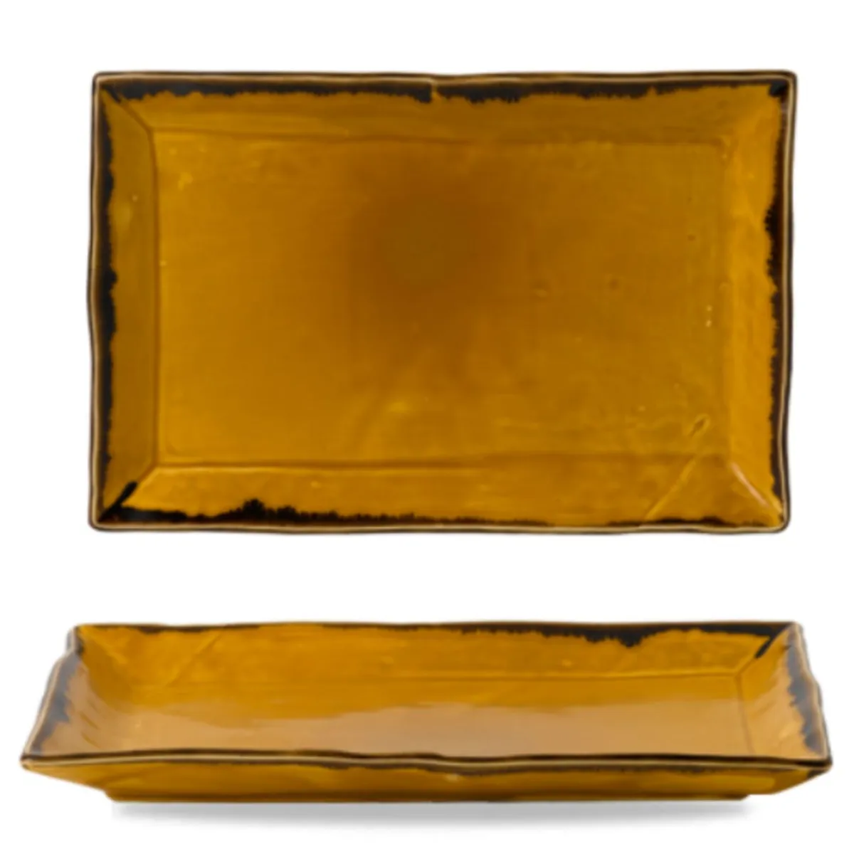 Assiette coupe plate rectangulaire Mustard porcelaine vitrifiée 28,7x19 cm Harvest - DUDSON Online