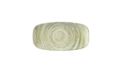 Assiette coupe plate rectangulaire vert porcelaine vitrifiée 15,3x29,8 cm Elements Fern - CHURCHILL Outlet