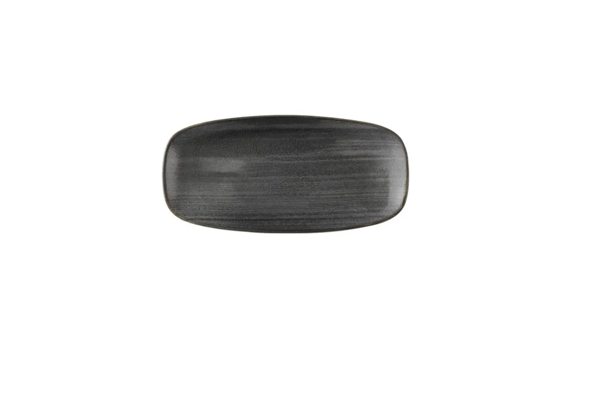 CHURCHILL Assiette coupe plate rectangulaire noir porcelaine vitrifiée 12,7x26,9 cm Stonecast Raw Online