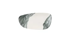 Assiette coupe plate rectangulaire Black porcelaine vitrifiée 18x35 cm Tide - CHURCHILL Online