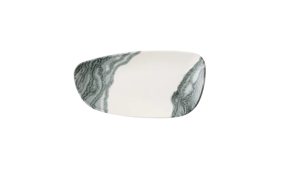 Assiette coupe plate rectangulaire Black porcelaine vitrifiée 18x35 cm Tide - CHURCHILL Online