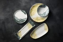 CHURCHILL Assiette coupe plate rectangulaire Black porcelaine vitrifiée 35x18 cm Tide Outlet