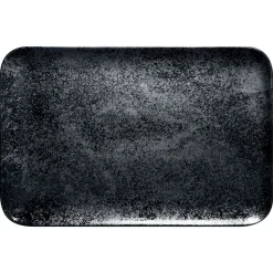RAK Assiette coupe plate rectangulaire noir porcelaine vitrifiée 33,4x20 cm Karbon