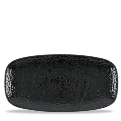 Assiette coupe plate rectangulaire noir porcelaine vitrifiée 26,9x12,7 cm Chroma - CHURCHILL Clearance