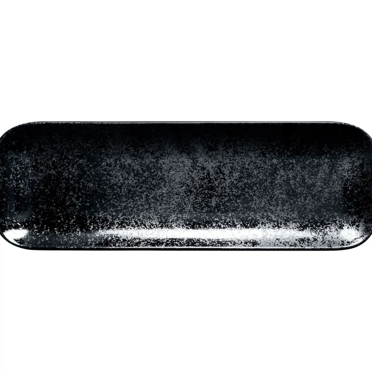 Assiette coupe plate rectangulaire noir porcelaine vitrifiée 33,2x10,8 cm Karbon - RAK Sale