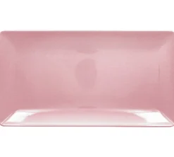 Assiette coupe plate rectangulaire rose porcelaine vitrifiée 33,8x18,3 cm Vintage - RAK Best