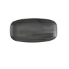 Assiette coupe plate rectangulaire noir porcelaine vitrifiée 15,3x29,8 cm Stonecast Raw - CHURCHILL Online