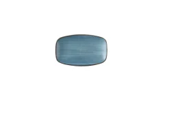 CHURCHILL Assiette coupe plate rectangulaire Rustic Teal porcelaine vitrifiée 12,1x20 cm Stonecast Raw