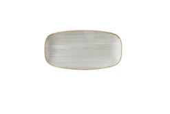 Assiette coupe plate rectangulaire raw grey porcelaine vitrifiée 15,3x29,8 cm Stonecast Raw - CHURCHILL Online