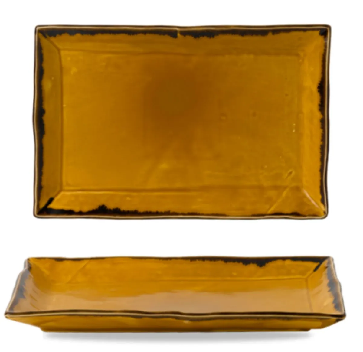 Assiette coupe plate rectangulaire Mustard porcelaine vitrifiée 34,5x23,3 cm Harvest - DUDSON Sale