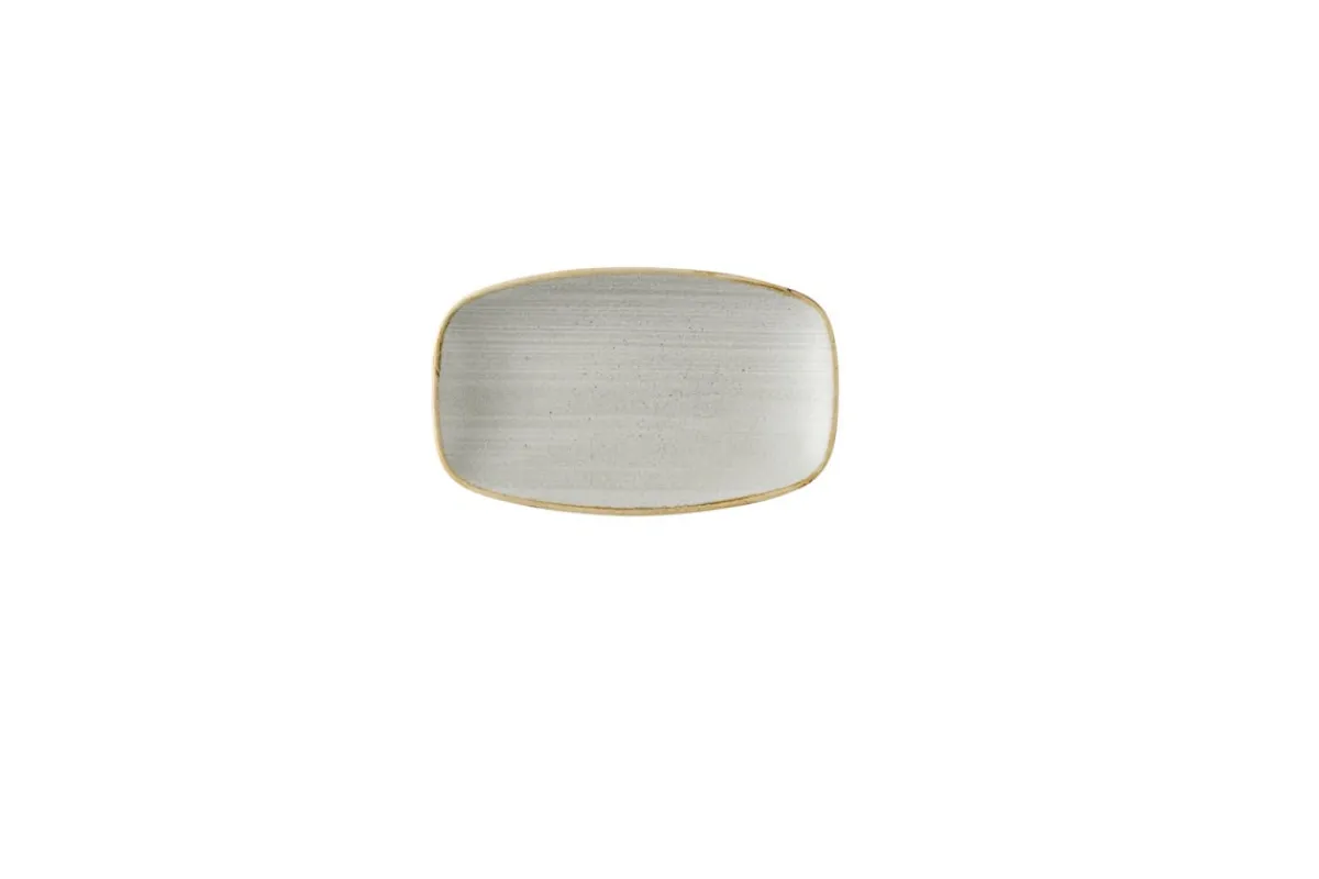 CHURCHILL Assiette coupe plate rectangulaire raw grey porcelaine vitrifiée 12,1x20 cm Stonecast Raw Hot