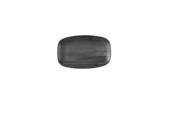Assiette coupe plate rectangulaire noir porcelaine vitrifiée 12,1x20 cm Stonecast Raw - CHURCHILL Sale