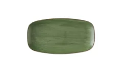 Assiette coupe plate rectangulaire Sorrel Green porcelaine vitrifiée 15,3x29,8 cm Stonecast Sorrel - CHURCHILL