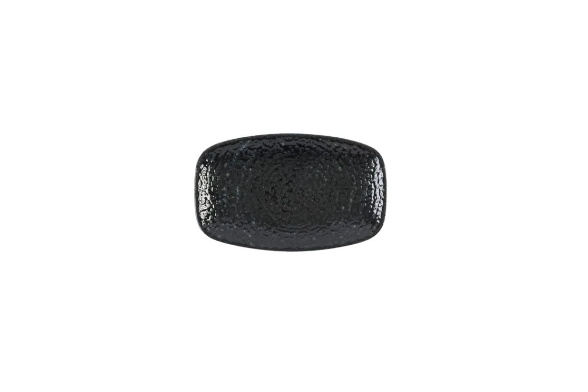 Assiette coupe plate rectangulaire noir porcelaine vitrifiée 20x12,1 cm Chroma - CHURCHILL Discount