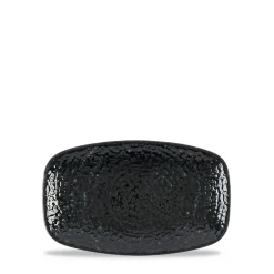 CHURCHILL Assiette coupe plate rectangulaire noir porcelaine vitrifiée 29,8x15,3 cm Chroma Discount