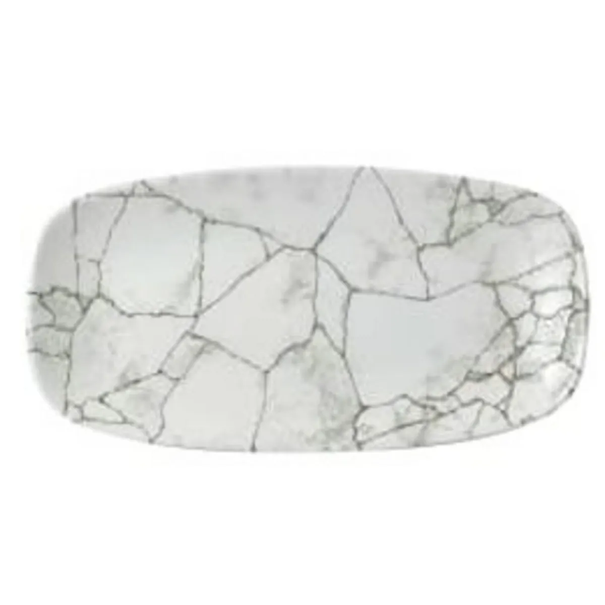 CHURCHILL Assiette coupe plate rectangulaire gris porcelaine vitrifiée 29,8x15,3 cm Kintsugi Agate Grey Best