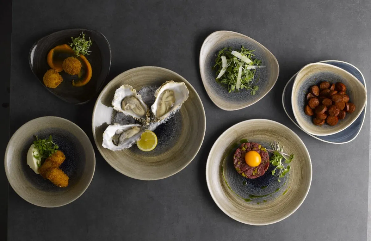 Assiette coupe plate rond aqueous bayou porcelaine vitrifiée Ø 25,5 cm Stonecast Aquaeous - CHURCHILL Best