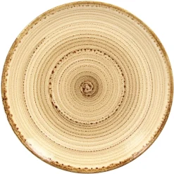 Assiette coupe plate rond beige porcelaine vitrifiée Ø 20,9 cm Twirl - RAK Online