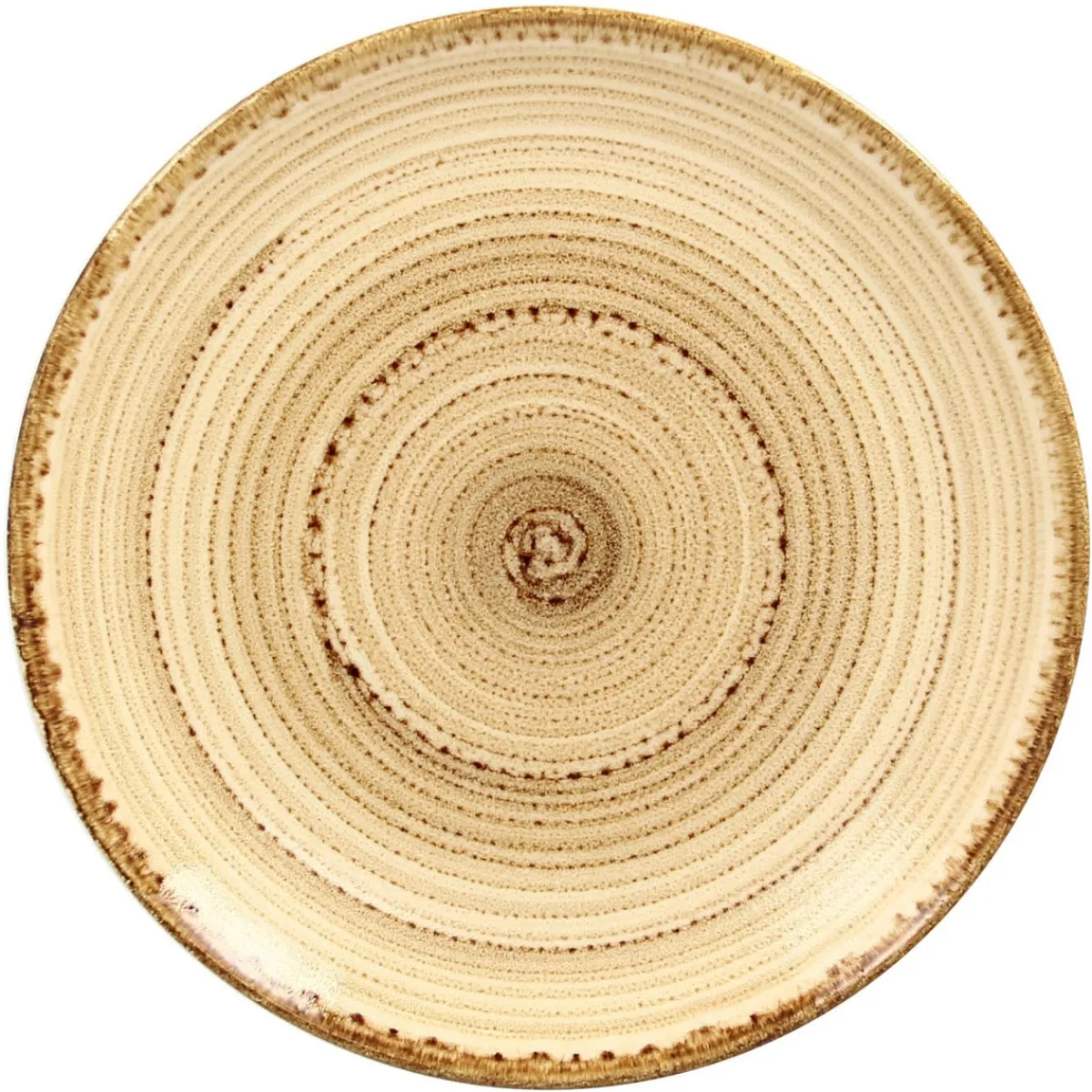 Assiette coupe plate rond beige porcelaine vitrifiée Ø 20,9 cm Twirl - RAK Online
