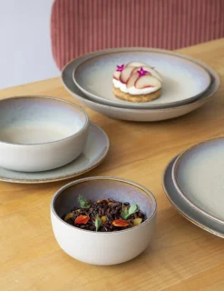 Assiette coupe plate rond beige porcelaine Ø 27 cm Savanna - ACCOLADE Outlet