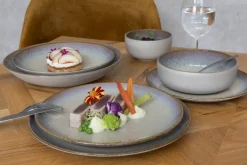 ACCOLADE Assiette coupe plate rond beige porcelaine Ø 21 cm Savanna Outlet