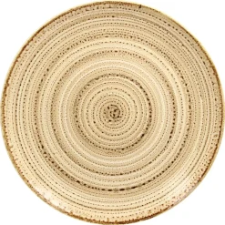 Assiette coupe plate rond beige porcelaine vitrifiée Ø 29,3 cm Twirl - RAK