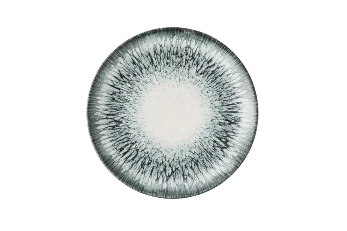 Assiette coupe plate rond Black porcelaine vitrifiée Ø 26 cm Inked Lume - CHURCHILL