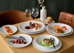 ACCOLADE Assiette coupe plate rond blanc porcelaine Ø 17 cm Gusto Clearance