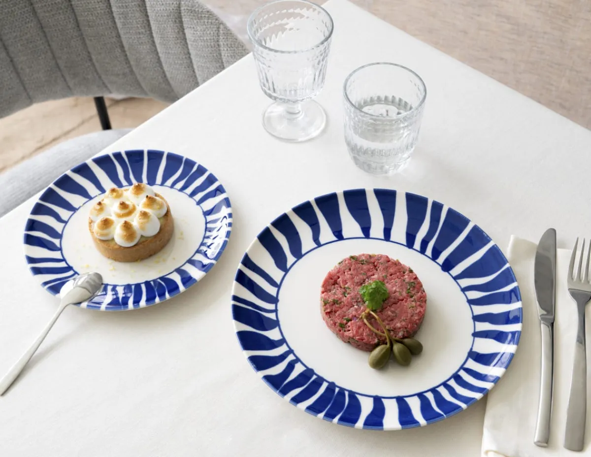 Assiette coupe plate rond blanc porcelaine Ø 20 cm Zebra - ESSENTIALS COLLECTION New